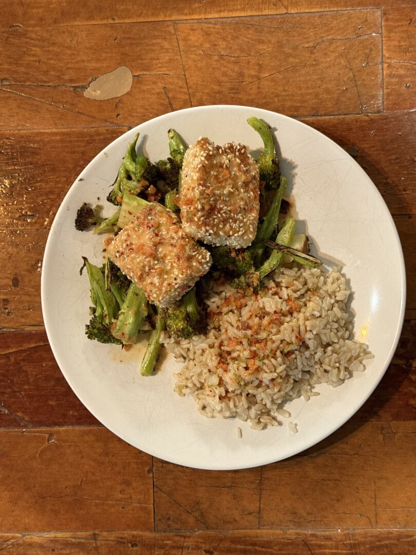 Full size image for Sesame crusted tofu with coconut lime dressing