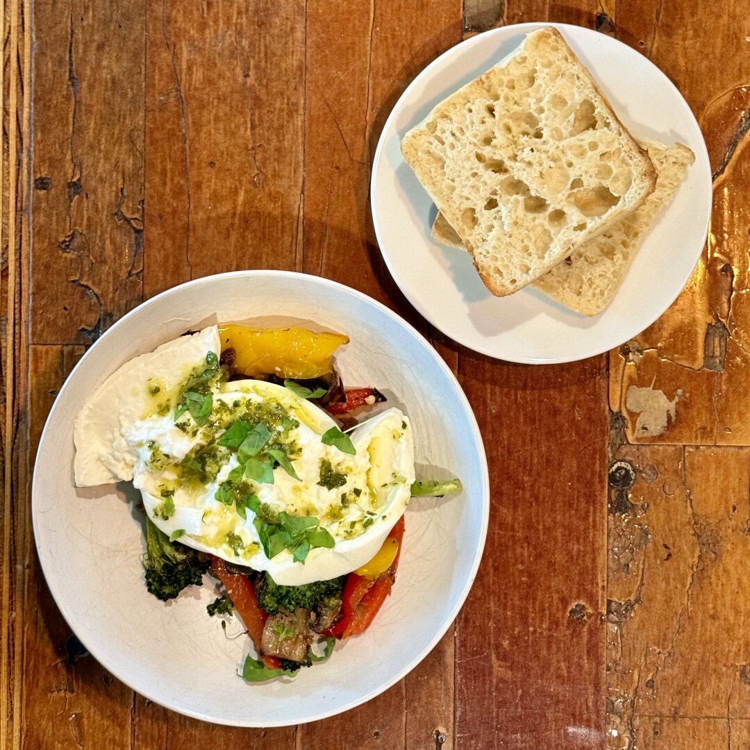 Full size image for Sweet and Spicy grilled vegetables with burrata